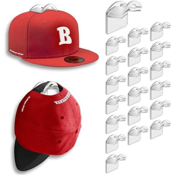 Hat Hangers for Wall Adhesive Hooks Hat Rack Baseball Trucker Cap Holder - Picture 7 of 7